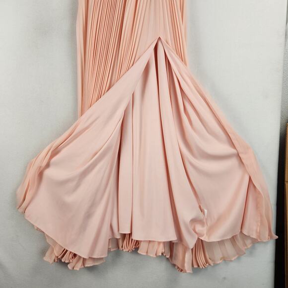 Free People x Fame & Partners Allegra Long Pleated Dress Pink Women’s SZ 8 - Picture 7 of 16